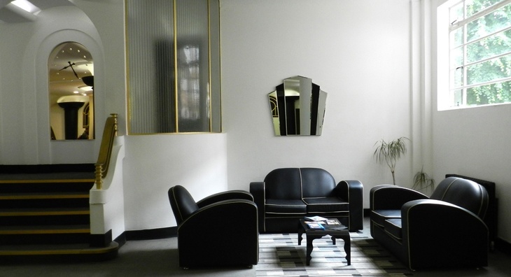 The Art Deco lobby of Du Cane Court